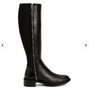 AQUATALIA Ocala Weatherproof Black Leather Knee High Boots
